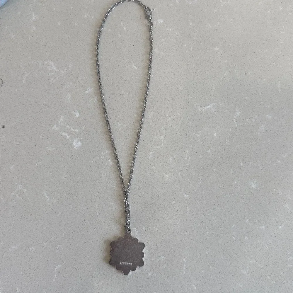 Silver Necklace with Elsa Anna  Character Pendant